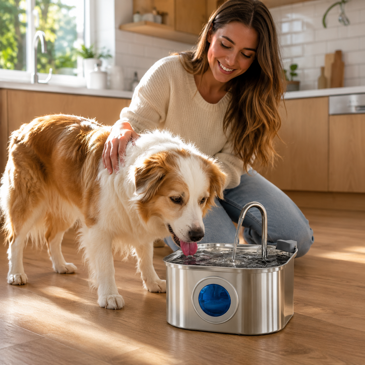 PuraPaws FreshFlow™ Stainless Steel Pet Water Fountain