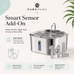 PuraPaws FreshFlow Max™ 14L Stainless Steel Dog & Cat Water Fountain