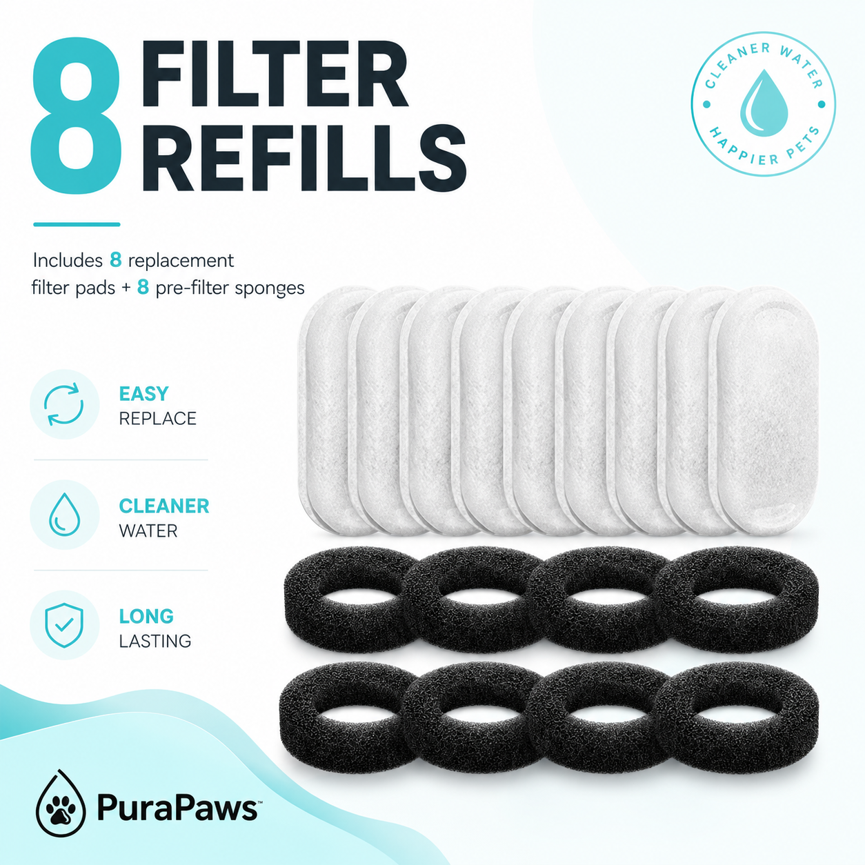 PuraPaws FreshFlow™ Stainless Steel Pet Water Fountain