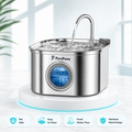 PuraPaws FreshFlow™ Stainless Steel Pet Water Fountain