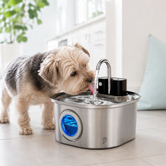 PuraPaws FreshFlow™ Wireless Stainless Steel Fountain