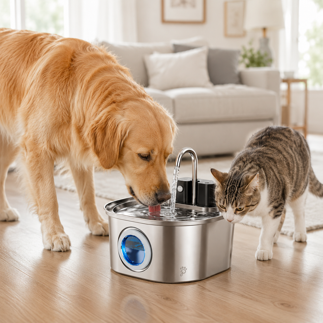 PuraPaws FreshFlow™ Wireless Stainless Steel Fountain