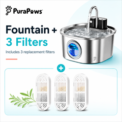 PuraPaws FreshFlow™ Wireless Stainless Steel Fountain
