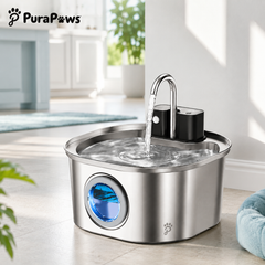 PuraPaws FreshFlow™ Wireless Stainless Steel Fountain