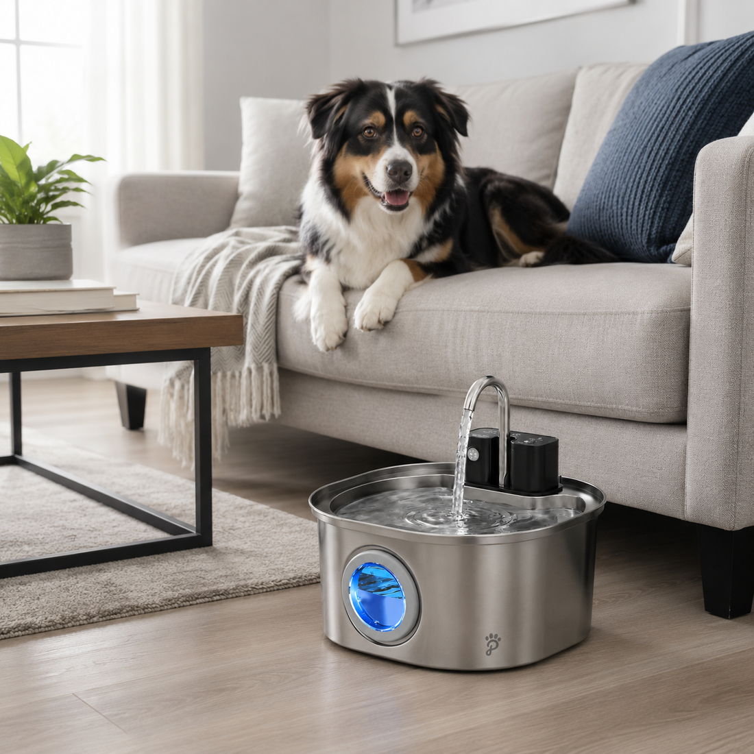 PuraPaws FreshFlow™ Wireless Stainless Steel Fountain